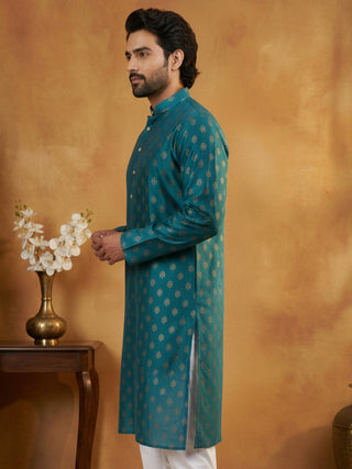 Classic Cotton Blend Foil Print Kurta