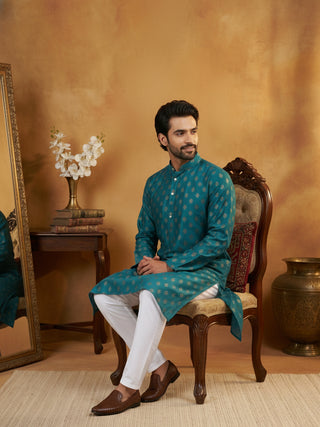 Classic Cotton Blend Foil Print Kurta