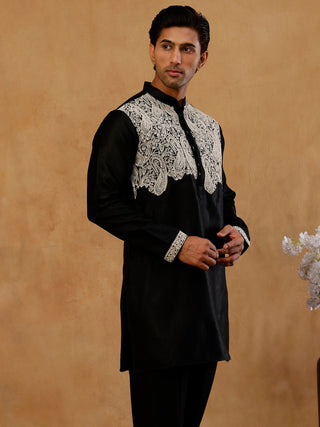Silk Blend Embroidered Kurta for Men