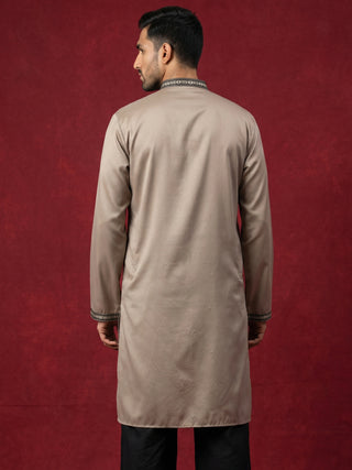 Men Embroidered Silk Blend Kurtas