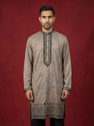 Men Embroidered Silk Blend Kurtas