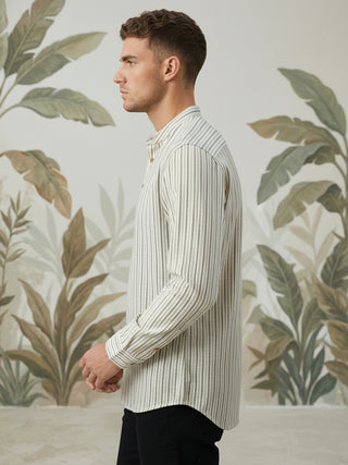 Men’s Grey Striped Short Kurta