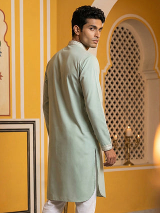 Men Japanese Fabric Embroidered Kurta