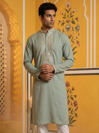 Men Japanese Fabric Embroidered Kurta