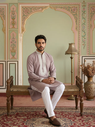 Men Japanese Fabric Embroidered Kurta