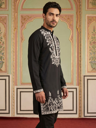 Men Japanese Fabric Embroidered Kurta Set