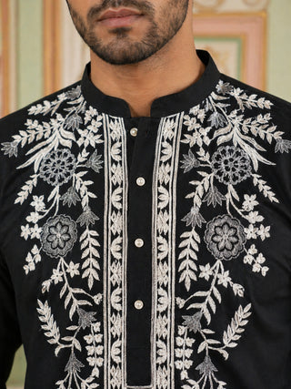 Men Japanese Fabric Embroidered Kurta Set
