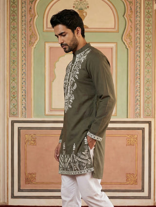 Men Japanese Fabric Embroidered Kurta