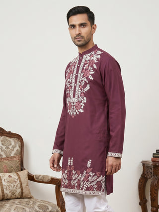 Men Japanese Fabric Embroidered Kurta