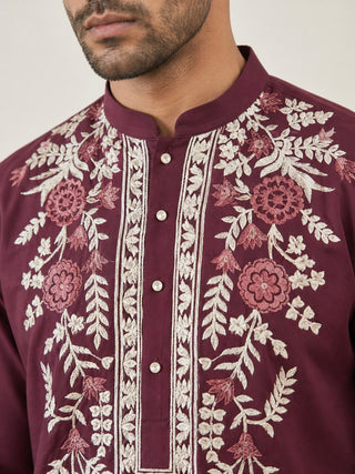 Men Japanese Fabric Embroidered Kurta