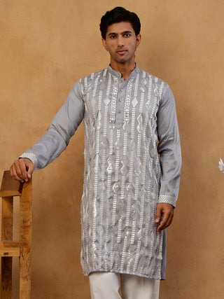 Modern Ethnic Silk Blend Kurta for Men