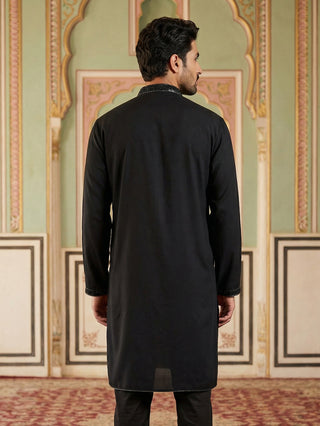 Japanese Cotton Blend Embroidered Kurta
