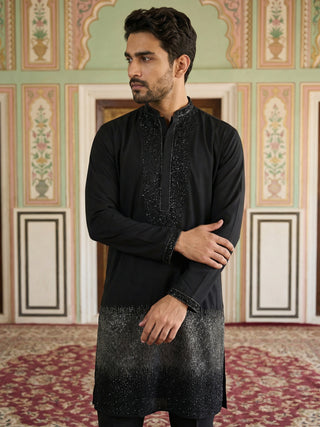 Japanese Cotton Blend Embroidered Kurta
