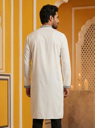 Japanese Cotton Blend Embroidered Kurta