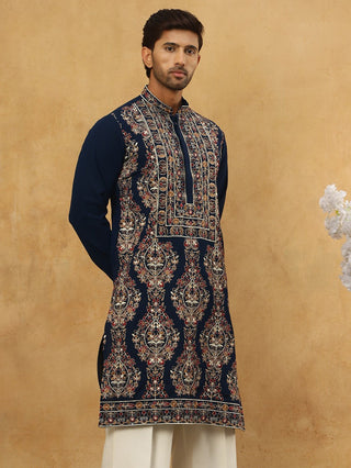 Embroidered Silk Blend Kurta