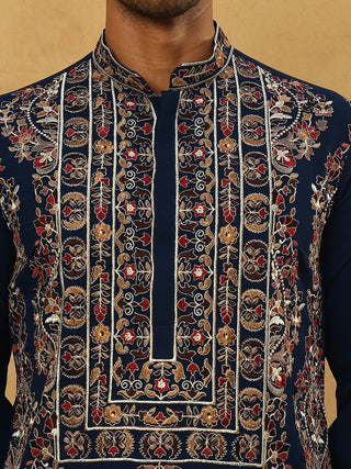 Embroidered Silk Blend Kurta