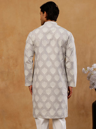 Men's Cotton Blend Ethnic Printed Kurta