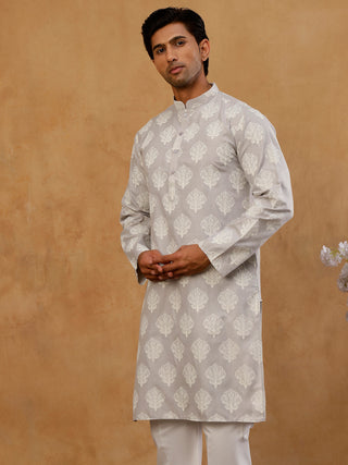 Men's Cotton Blend Ethnic Printed Kurta