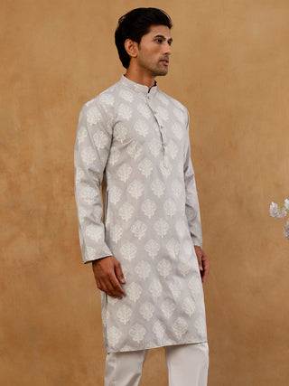 Men's Cotton Blend Ethnic Printed Kurta