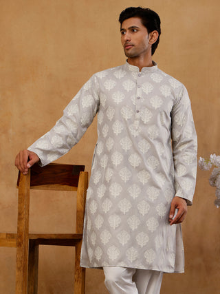 Men's Cotton Blend Ethnic Printed Kurta