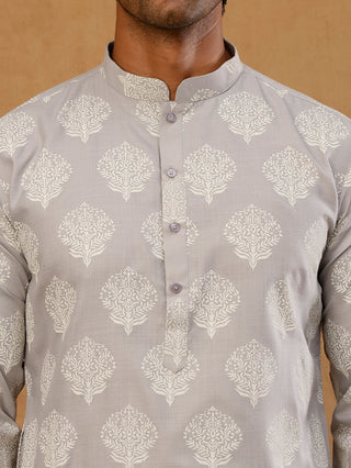 Men's Cotton Blend Ethnic Printed Kurta