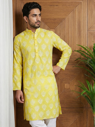 Men's Cotton Blend Ethnic Printed Kurta