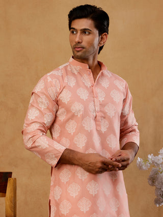 Men's Cotton Blend Ethnic Printed Kurta