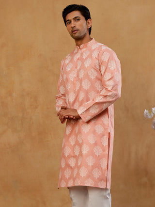 Men's Cotton Blend Ethnic Printed Kurta