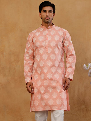 Men's Cotton Blend Ethnic Printed Kurta