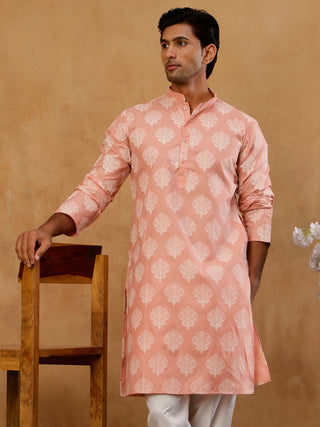 Men's Cotton Blend Ethnic Printed Kurta