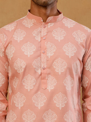 Men's Cotton Blend Ethnic Printed Kurta