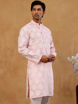 Men's Cotton Blend Ethnic Printed Kurta