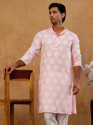 Men's Cotton Blend Ethnic Printed Kurta