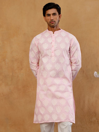 Men's Cotton Blend Ethnic Printed Kurta