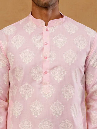 Men's Cotton Blend Ethnic Printed Kurta