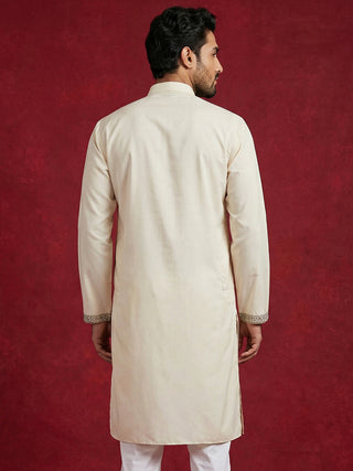 Men’s Cotton Blend Embroidered Festive Kurta