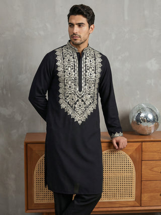 Ethnic Wear Cotton Blend Embroidered Kurta