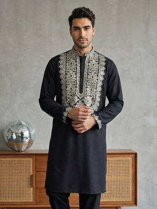 Ethnic Wear Cotton Blend Embroidered Kurta