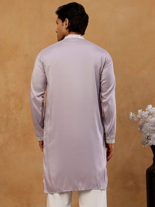Embroidered Silk Blend Traditional Kurta