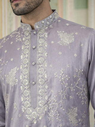 Embroidered Silk Blend Traditional Kurta