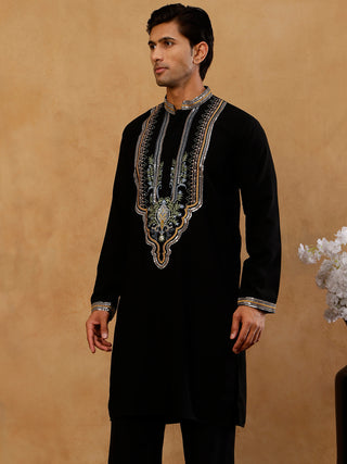 Cotton Blend Ethnic Embroidered Kurta
