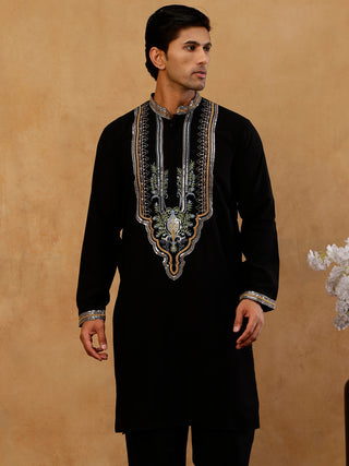 Cotton Blend Ethnic Embroidered Kurta