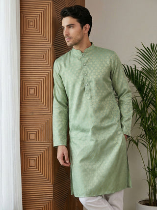 Woven Design Cotton Jacquard Kurta