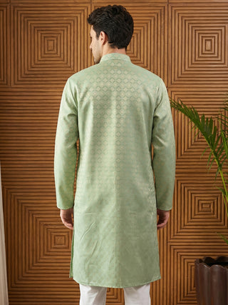 Woven Design Cotton Jacquard Kurta