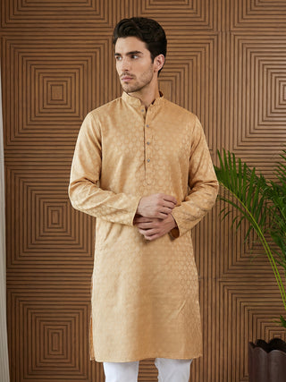 Woven Design Cotton Jacquard Kurta
