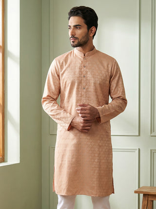 Woven Design Cotton Jacquard Kurta