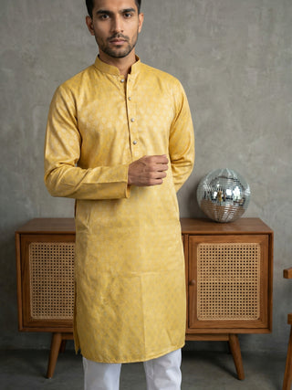 Woven Design Cotton Jacquard Kurta