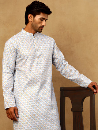 Foil Printed Cotton Blend Kurta