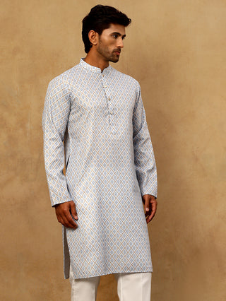 Foil Printed Cotton Blend Kurta
