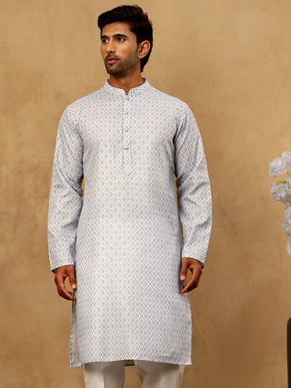 Foil Printed Cotton Blend Kurta